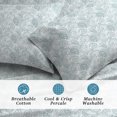 thumbnail image 4 of WelHome 100% Cotton Percale 4-Piece Queen Size Deep Pocket Bed Sheets Set, 1 Fitted, 1 Flat Sheet with 2 Pillowcases, Ultra Light, Breathable & Super Soft Sheets, Ethereal Paisley in Ocean, 4 of 8