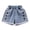 Blue F, variant on Kukoosong Girls Shorts Big Girls Summer Thin Colorful Buttons Elastic Waist Shining Jean Perforated Jean Shorts Culotte Blue 6-7 Years