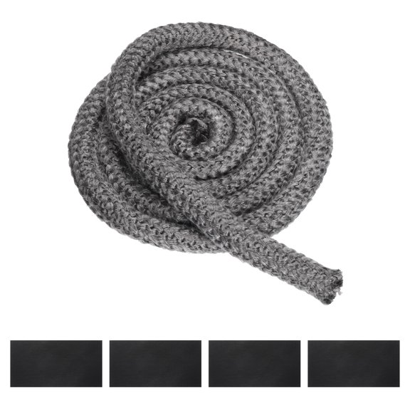 Uxcell 11/16"x 118" Wood Stove Gasket Kit Graphite Fiberglass Round Seal Rope Black