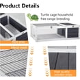 thumbnail image 6 of CL.HPAHKL Wooden Tortoise Habitat House Indoor&Outdoor, Large Tortoise Enclosure Cage with Removable Trays Reptile Cage for Small Animals, Grey, 6 of 7