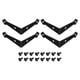 thumbnail image 1 of Uxcell 4 Paquete de Soportes de Esquina Decorativos, 2.9" x 2.9" x 0.8" Soporte en L de Metal Protector de Esquina con Tornillo para Muebles Caja de Madera Baúl, Negro, 1 of 6