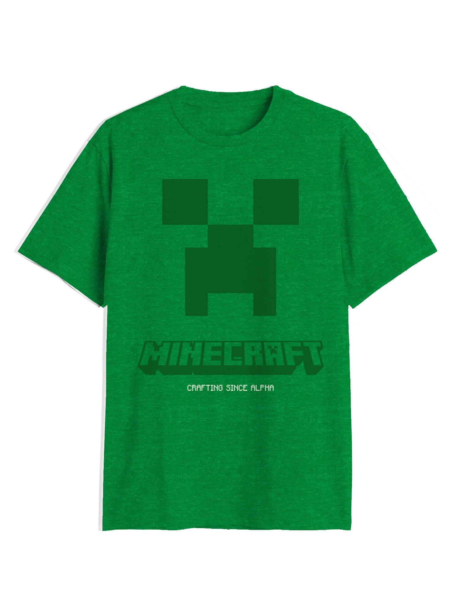 Minecraft, Men's & Big Men's Graphic Tee Shirt, Creeper Face, Sizes XS-3XL