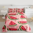 thumbnail image 2 of Manfei Red Kawaii Watermelon Queen Comforter Set, Cartoon Fruit Print Bedding Comforter Set, Teen Boy Girl Kid Reversible Bedding Set, Microfiber Bedroom Decor, 3 Pieces, 2 of 8