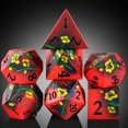 thumbnail image 2 of Juego de dados DNDND con flores metálicas D&D con funda de regalo, 150 g, 7 unidades, 2 of 6