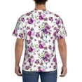 thumbnail image 3 of Vsdgher Violets Flowers Print Men's Dry Fit Mesh Athletic Shirts Moisture Wicking Tennis T-Shirt Tops, 3 of 9