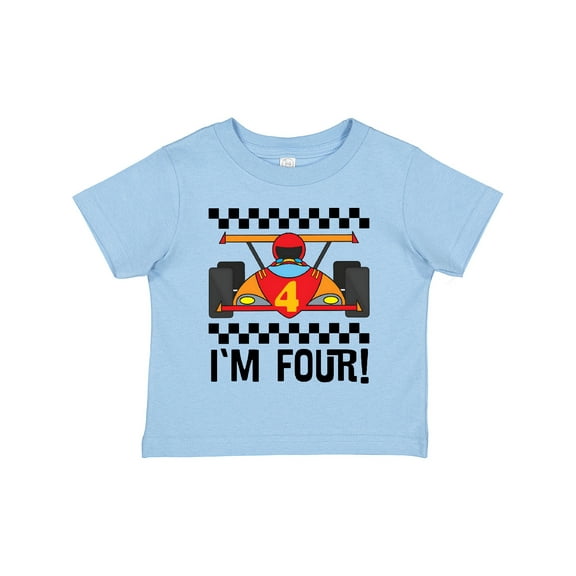 Inktastic 4th Birthday Racing Car 4 Year Old Boys Toddler T-Shirt