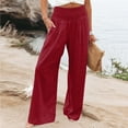thumbnail image 2 of SwiftWear High Waist Wide Leg Pants for Women 0 Wine Trousers with Pockets L, 2 of 8