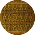 thumbnail image 1 of Ahgly Company Machine Washable Indoor Round Persian Yellow Traditional Area Rugs, 3' Round, 1 of 4