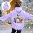 thumbnail image 3 of Towmus Womens Sweatshirt Snowman Graphic Christmas Hoodie Fall Long Sleeve Casual Pullover Tops with Pockets, 3 of 7