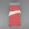 thumbnail image 2 of Ambesonne Retro Bedding Set 4 Pcs, Pop Art White Polka Dots, Queen, Vermilion White, 2 of 3