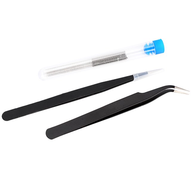 10 agujas de limpieza para boquillas de impresora 3D de 0,40 mm + 2 pinzas para impresoras 3D