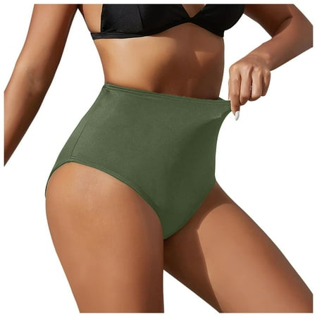 2025 New Women s Black Swim Pants Cover Up High Waisted Bikini Bottoms Plus Size Swim Pants Cover Ups Retro Basic Full Coverage