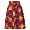 thumbnail image 4 of Bintarealwax Women's African Print Skirt High Waist Ankara Flare Pleated Short Skirt Casual Dashiki, 4 of 4