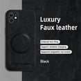 thumbnail image 3 of Allytechgroup Magnetic for iPhone 11 Case, Compatible with MagSafe Support Magnetic Car Phone Mount PU Leather Slim Phone Case for Women Men for iPhone 11, Black, 3 of 10