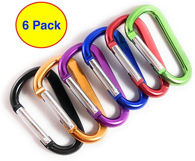 10pcs 6cm Aluminum Carabiner Clips D-Ring Snap Hook Key Chain for Backpack 