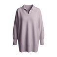 thumbnail image 3 of CUSTG Female Sweater Oversized Long Sleeve Solid Color Turndown Collar Loose Fit Comfortable Fall Winter Knit Top, 3 of 3