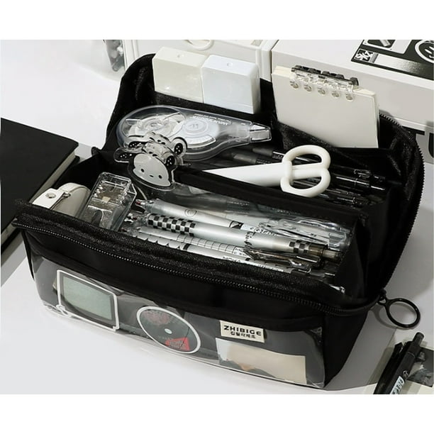 pstuiky Estuche grande para lápices, estuche, caja de almacenamiento para lápices para niñas o niños para guardar material escolar (3 colores)
