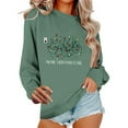 thumbnail image 2 of SYMOID Womens Green Christmas Oversized Sweatshirt, Cotton Crewneck with Funny Slogan & Tangled Lights Print, Casual Loose Fit S-XXL,Size S, 2 of 6