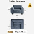 thumbnail image 3 of CHITOOMA 40" Oversized Accent Chair, Upholstered Armchair with Pillow and Removable Linen Cover, Deep Seat Sofa Chair with Wide Armrests for Living Room, Bedroom, or Office, Blue, 3 of 16
