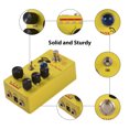 thumbnail image 2 of MOSKYAUDIO Yellow Aluminum Alloy Guitar/Bass Overdrive Pedal with Volume/Drive/Focus Controls, Two Voice Toggle Switch, 4-Mode Modulation Knob, True Bypass, 6.35mm I/O, 9V DC Power (Adapter Not, 2 of 7