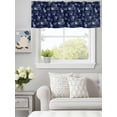 thumbnail image 5 of Curtain Valance for Windows, Farm Cow Chicken Navy Blue Kitchen Valances Rod Pocket Short Curtains, Retro Farmhouse Animal Window Valance for Bedroom Bathroom Living room 42x18in, 5 of 9