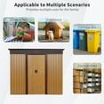 thumbnail image 5 of 8x6 FT Outdoor Storage Shed, Waterproof Metal Garden Shed with Lockable Sliding Doors and Transparent Plate, Tool Shed for Garden,Backyard,Patio,Lawn, Coffee, 5 of 7