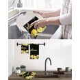 thumbnail image 5 of Yellow Lemons Kitchen Dish Towels for Drying Dishes Set of 4, Summer Fruits Leaves Botanical Black Waffle Weave Microfiber Hand Tea Bathroom Towels Quick Dry & Absorbent Towel 15.7x23.6, 5 of 7
