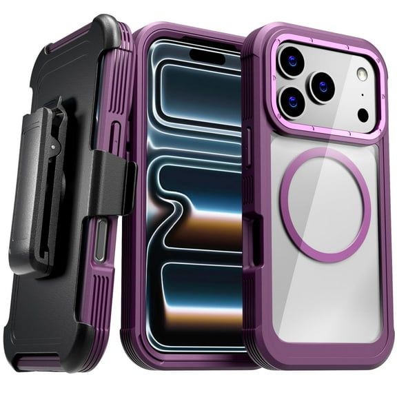 Apple iPhone 17 Pro Defender Crystal Case With invisible Magsafe — Wine