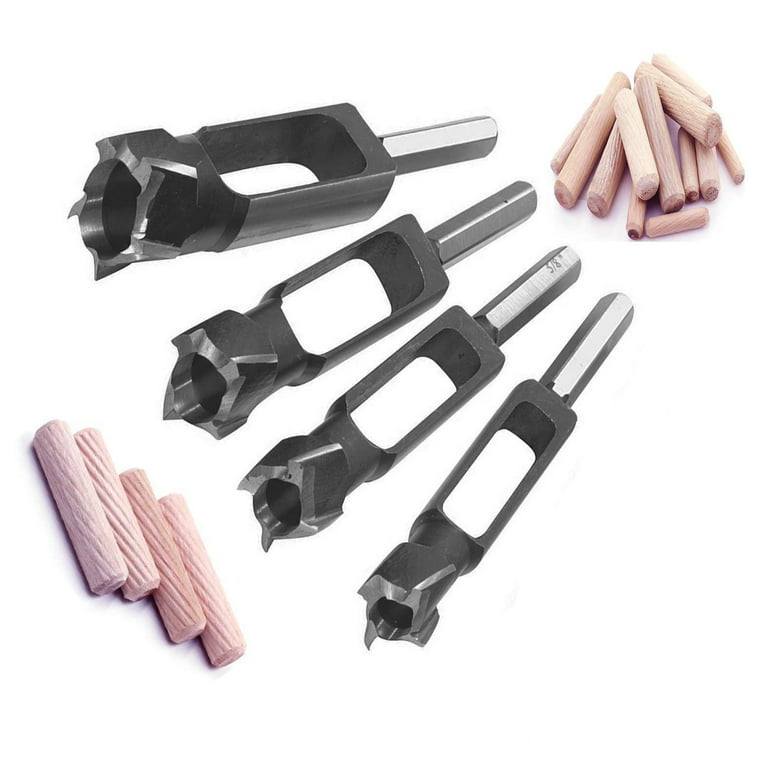 Max-Craft Tenon Dowel Plug Cutter Drill Bit Plug Maker 4Pcs Set Size  3/8-1/2-5/8-3/4 