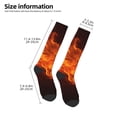 thumbnail image 2 of Honeii Fiery Orange Flames Energy Print Long Socks,Novelty Design Socks Gift for Men and Women,Crew Socks,Calf Socks, 2 of 6