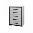 thumbnail image 4 of Chests & Wardrobes, Adelaide Grey & Black 5-Drawer Chest with Silver Finish | Black | Solid Wood+MDF, 4 of 5