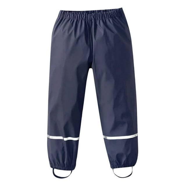Kovlvoll Pantalons de Pluie pour Enfants Taille Haute Élastique Bas Resserré Légers Imperméables pour Filles Garçons