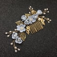 thumbnail image 3 of Blue Crystal Headdress 1Pcs For Brides Bridal Hair Combs For Wedding Party, 3 of 8