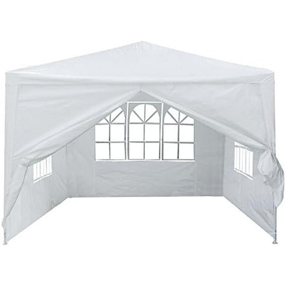 Outdoor Patio w/Removable Side Wall Canopy for Wedding Party Fetes Event (10'x10' White)
