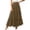 Light Brown, variant on Girls Skirt Solid Boho Casual Tiered High Waist A Line Flowy Long Skirt - Elastic Waist Maxi Skirt Ruffle Long Skirt with Drawstring Casual Skirt - Summer Swing Ankle Length Skirts White S