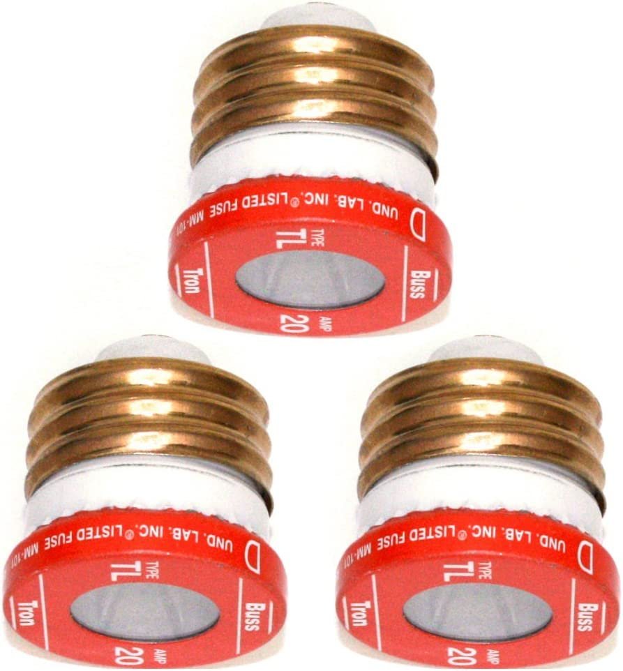 Bussmann BP/TL20 20 Amp Time Delay Plug Fuses 3 Count