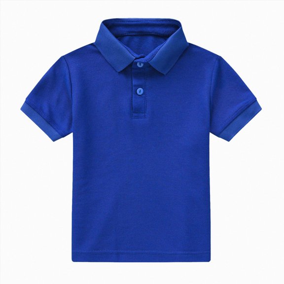Kakishop Toddler Little Boys Girls Polo Shirt Short Sleeve School Uniform Pique Polo Summer (Dark Blue,5-6 Years)
