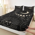 thumbnail image 3 of Feelyou Bohemian Sun Print Queen Sheet Sets, Western Mystic Astrology Flat Sheet, Hippie Tribal Stars Moon Queen Fitted Sheet, Luxury Bedroom Decor, 4-Piece, 3 of 7