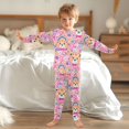 thumbnail image 6 of Dailycode Cotton Pajama Set Snug Fit Long Sleeve Top and Pants for 18M-8Y Cute Bear with Flower and Rainbow, 6 of 7