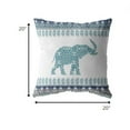 thumbnail image 5 of 20â€ Teal Ornate Elephant Indoor Outdoor Throw Pillow, 5 of 5
