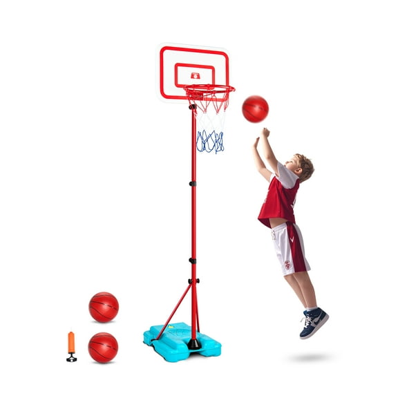VEVOR Kids Basketball Hoop, Height Adjustable, Portable Basketball Court with Fillable Base, Indoor and Outdoor Backyard Sport Game,Toddler Basketball Toys for Kids 3-8 Years Old,Boys and Girls