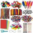 thumbnail image 1 of Kit de manualidades para limpiapipas, más de 1200 piezas, juego de manualidades para limpiapipas para niños, kit de bricolaje para niños, suministros educativos, pasatiempos creativos para niños, con, 1 of 5