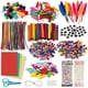 thumbnail image 1 of Kit de manualidades con limpiapipas (más de 1200 piezas) para niños, material educativo, pasatiempos creativos, con pompones, ojos saltones y plumas., 1 of 5