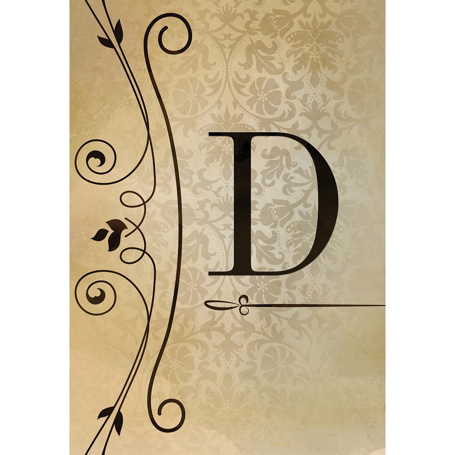 America Forever Fancy Scroll Monogram D House Flag, 28 x 40 inch Double Sided, Elegant Letter D Flag, Decorative Scroll Design, Personalized Initial Yard Art, Housewarming Gift