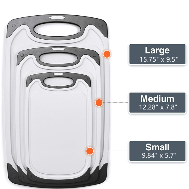 Cooking Cutting Board Set 3 Kitchen Chopping Boards, Small to Large