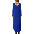 thumbnail image 2 of Women's Casual Loose Pocket Long Dress Long Sleeve Split Maxi Dresses, 2 of 2
