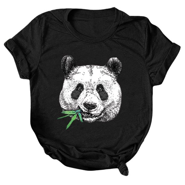 Camiseta estampada de manga corta con estampado de animales para mujer, cuello redondo, informal, suelta, blusas, camisas, túnicas Pompotops hkajfhjk462366