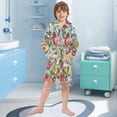 thumbnail image 5 of FORMRS Niños Bathrobe Unisex Hooded Robe Soft Plush Pajamas Sleepwear, Size 2-3T, Floral Tomatoes, 5 of 7