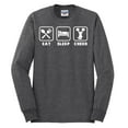 thumbnail image 2 of Cheerleading Eat Sleep Cheer Girl Sports Mens Long Sleeve Shirt, Heather Black, X-Large, 2 of 3