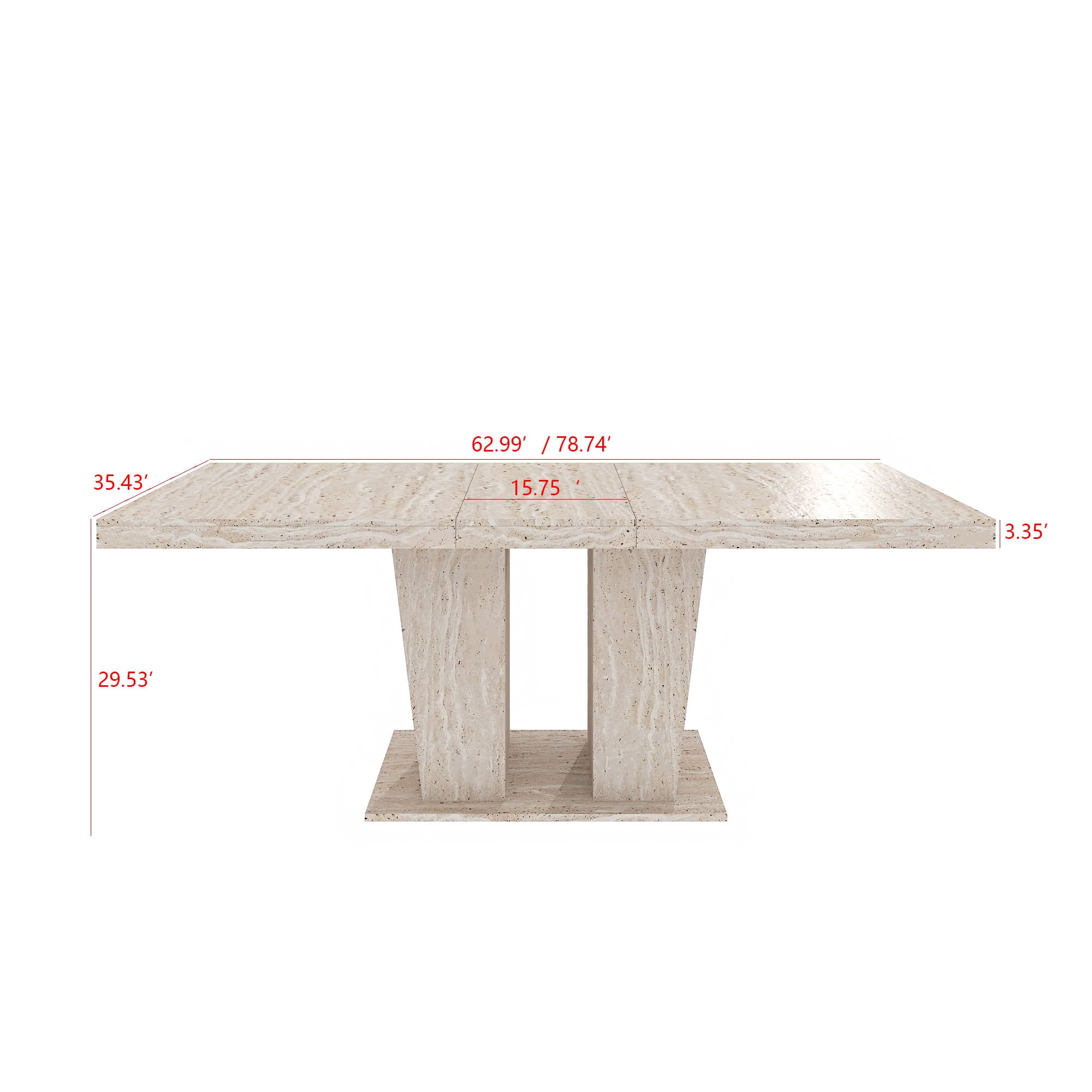 MAYEERTY Expandable Rectangular Dining Table for 6 to 10 People, Extendable Kitchen Dining Table with Hidden Built-in Extension Panel, Sfor Dining Room, Apartment, Kitchen, Family Gathering Furniture